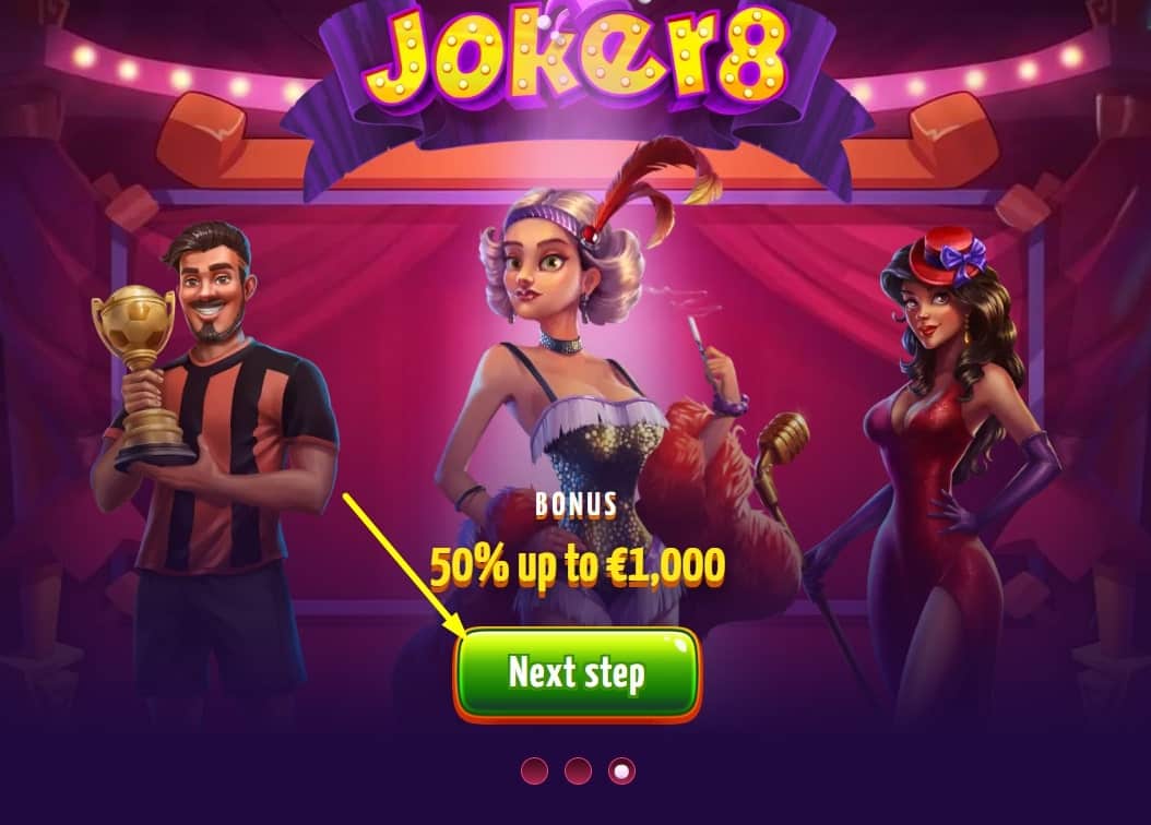 Sign up to Joker8 Casino – Step 2