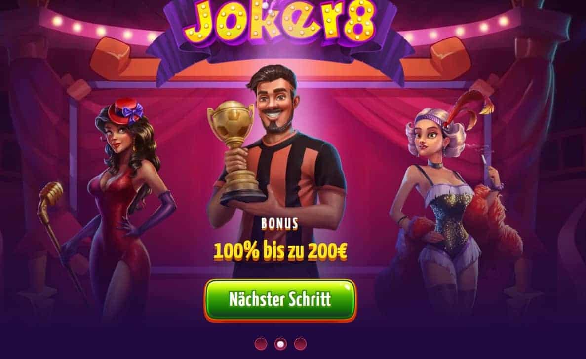 Anmeldung bei Joker8 Casino – Schritt 2